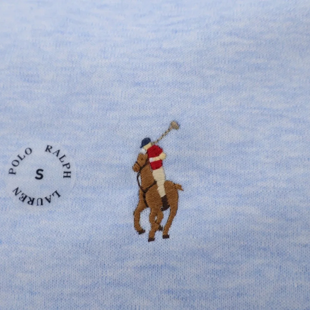 NEW Polo Ralph Lauren Custom Slim Fit Polo Shirt Light Blue Short Sleeve Mens S